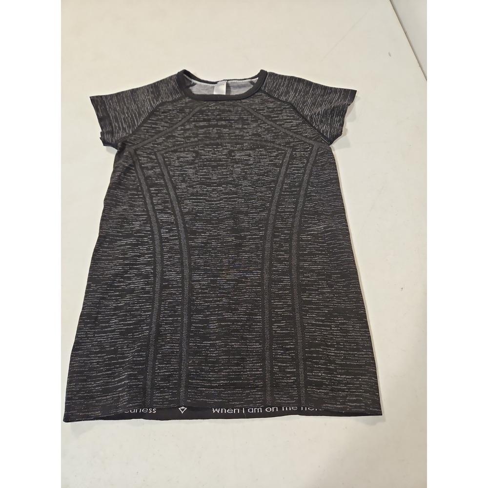Ivivva by Lululemon Girls Tee "Swiftly Fly Tech" Size 10 Blk Seamless Shirt(L113